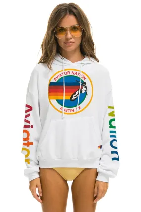 AVIATOR NATION AUSTIN RELAXED PULLOVER HOODIE - WHITE