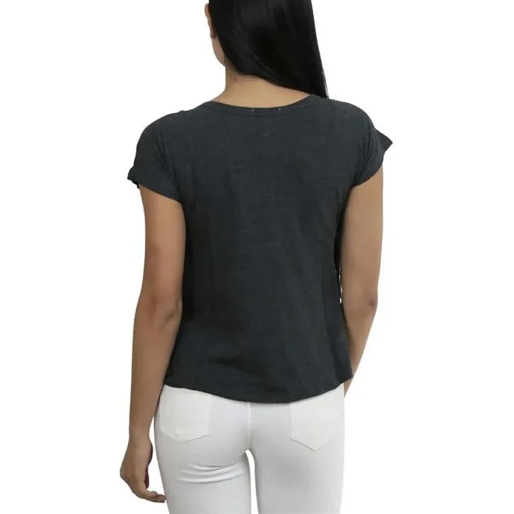 Basic Cotton Blend Cropped Tee Top