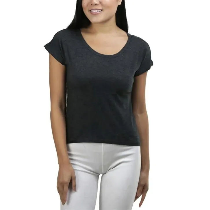 Basic Cotton Blend Cropped Tee Top