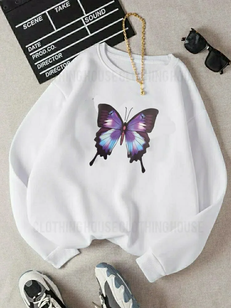 Blue butterfly sweatshirt