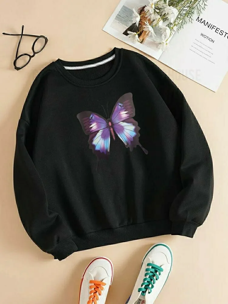 Blue butterfly sweatshirt