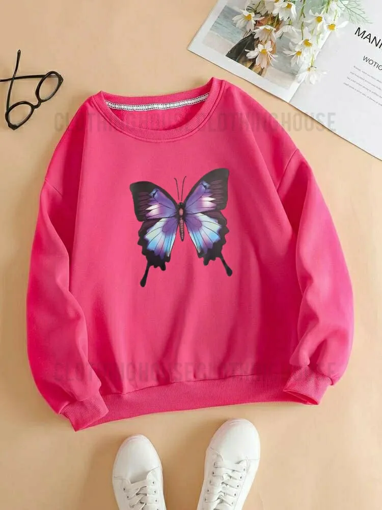 Blue butterfly sweatshirt