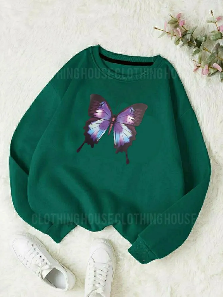 Blue butterfly sweatshirt