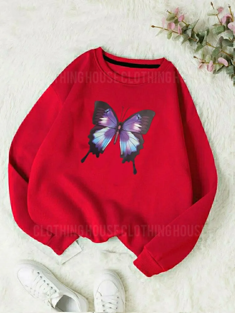 Blue butterfly sweatshirt