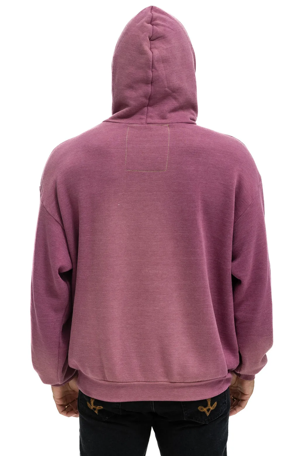 BOLT BULLSEYE PATCH PULLOVER RELAXED HOODIE - FADED BERRY