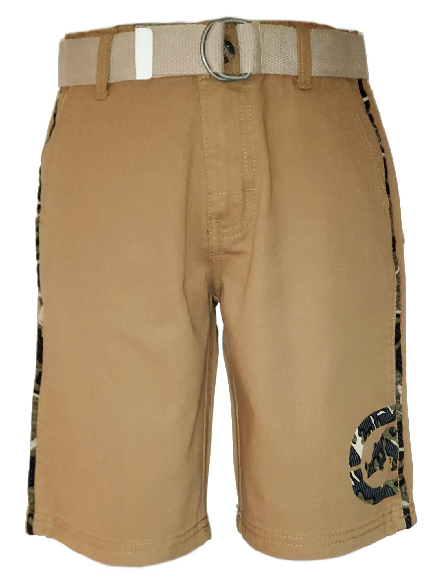 Boys Beige Twill Cotton Cargo Shorts 4-16