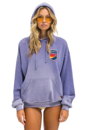 CALIFORNIA SKIER PATCH PULLOVER RELAXED HOODIE - FADED GRAPE