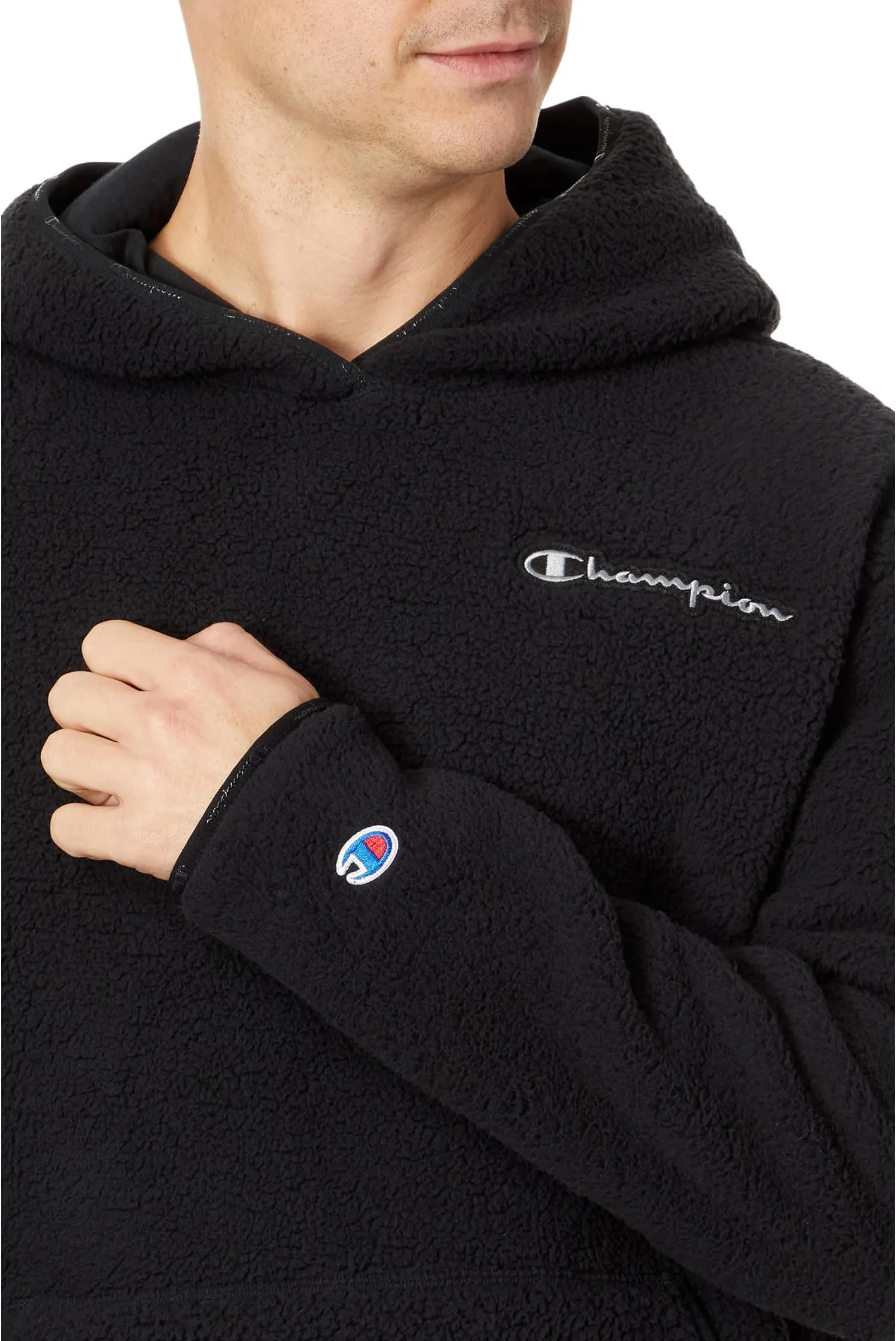 Champion Cozy Sheepskin Hoodie, Black