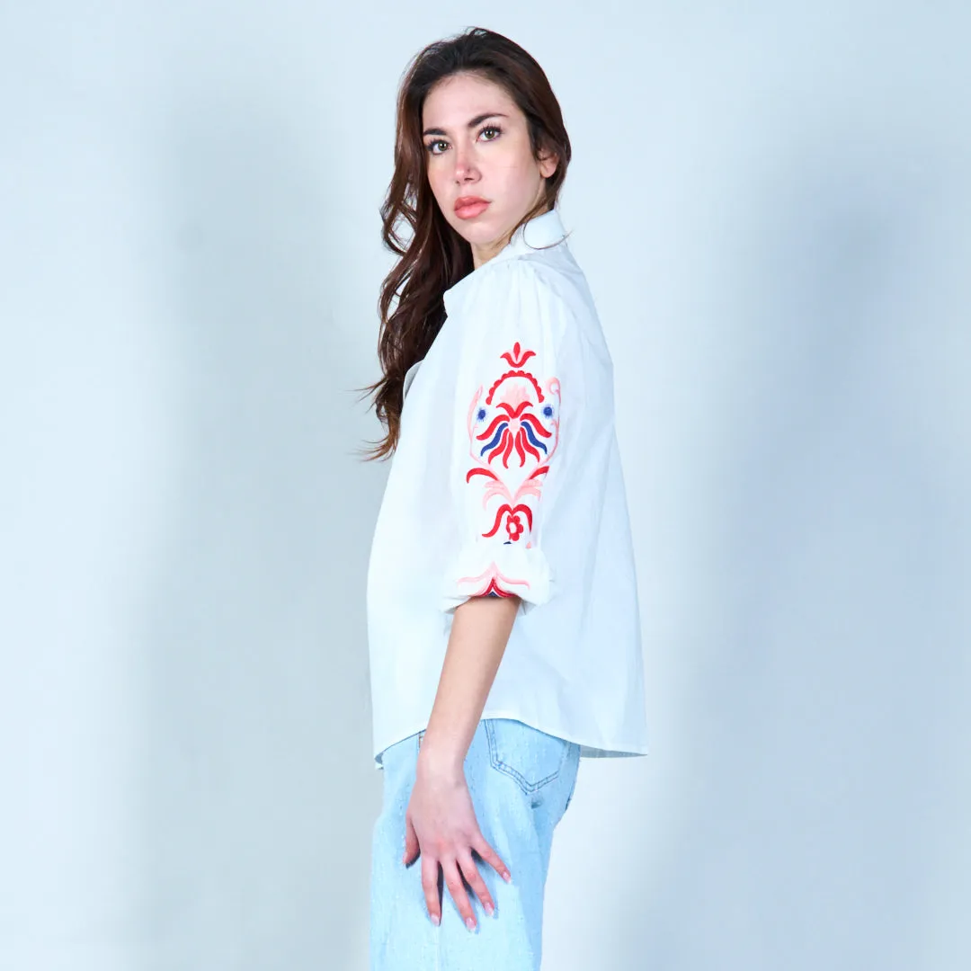 Embroidered button-down shirt wholesale