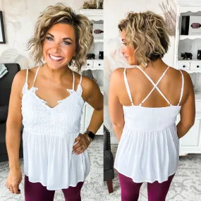 Give Them Grace Lace Tank - White