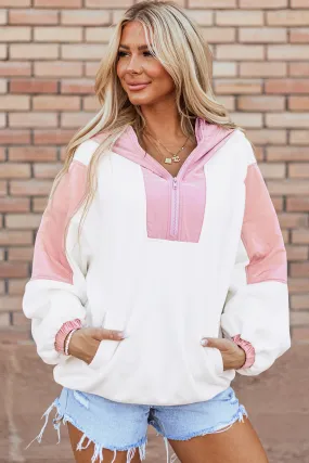 Half Zip Oversized Sherpa Hoodie