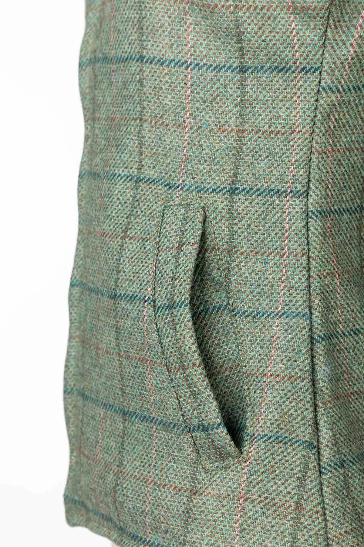 Haworth Tweed Waistcoat Blue Check Tweed