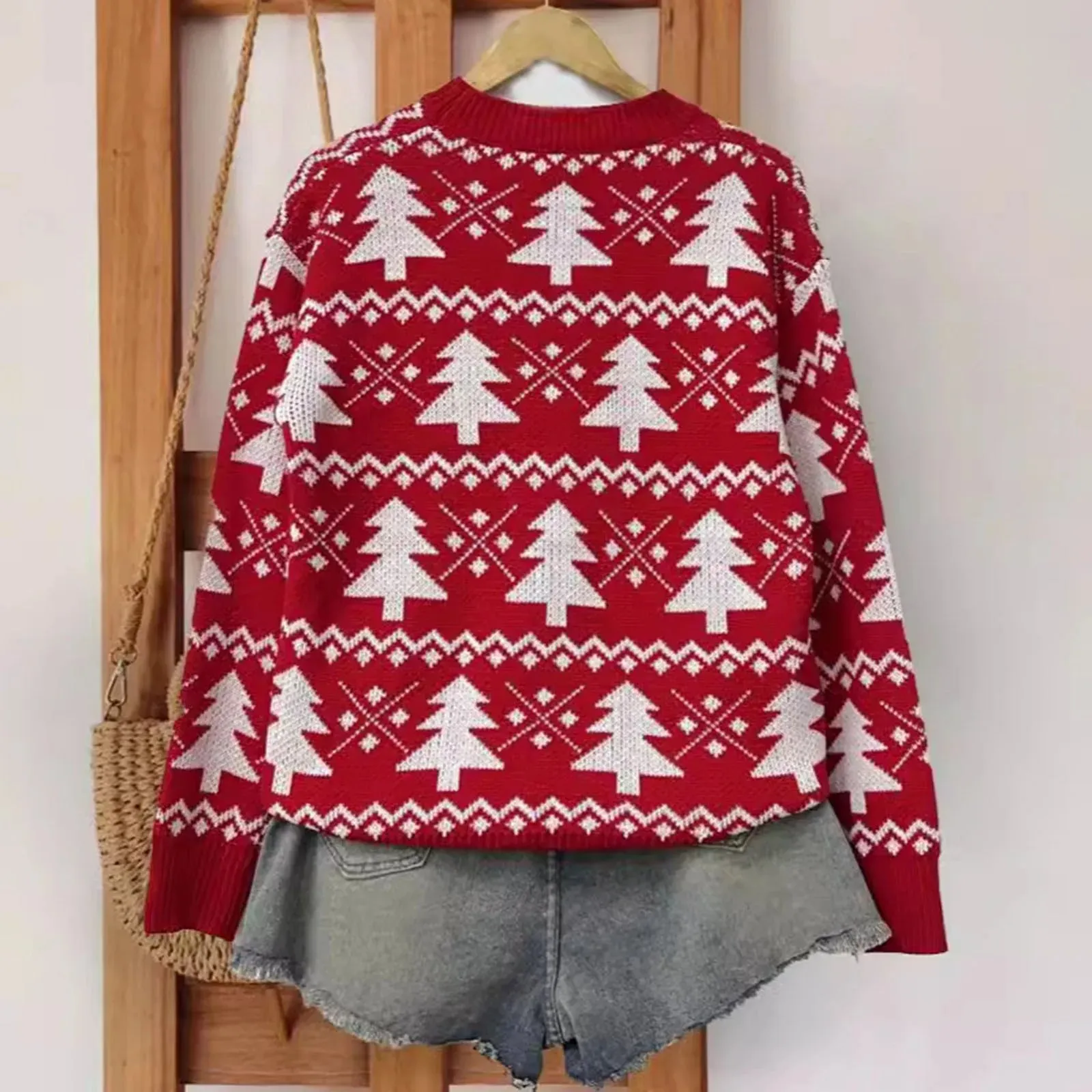 Jacquard Knitted Full Sleeve Warm Soft Christmas Sweater