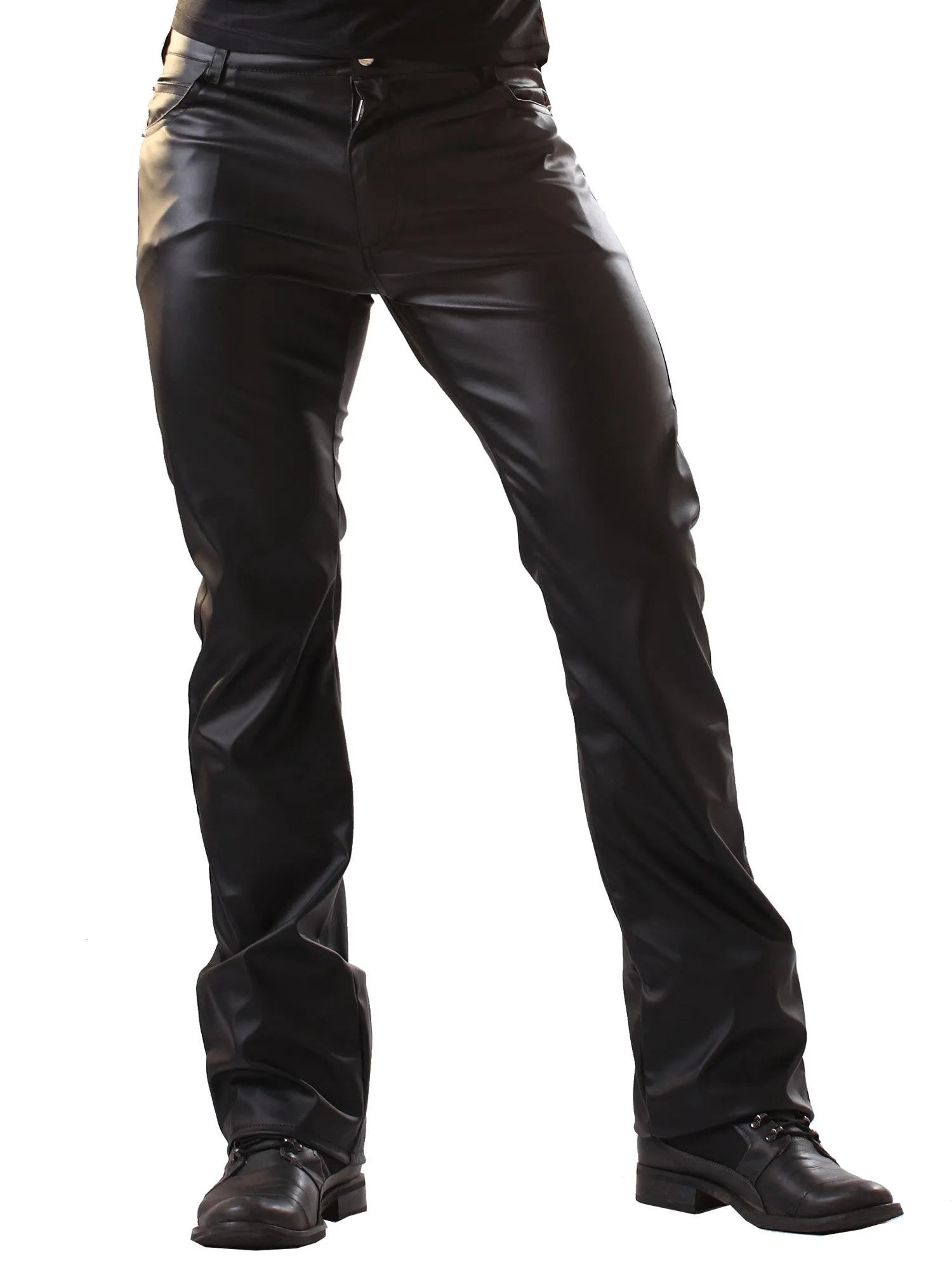 Leatherette Classic Cut Jeans