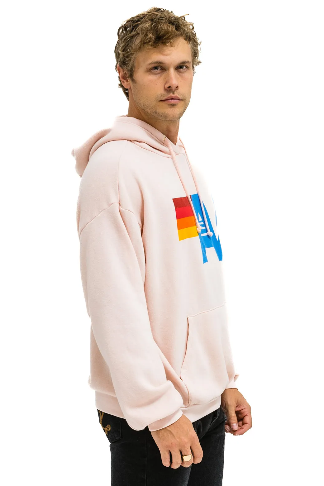 LOGO PULLOVER RELAXED HOODIE - LIGHT PINK