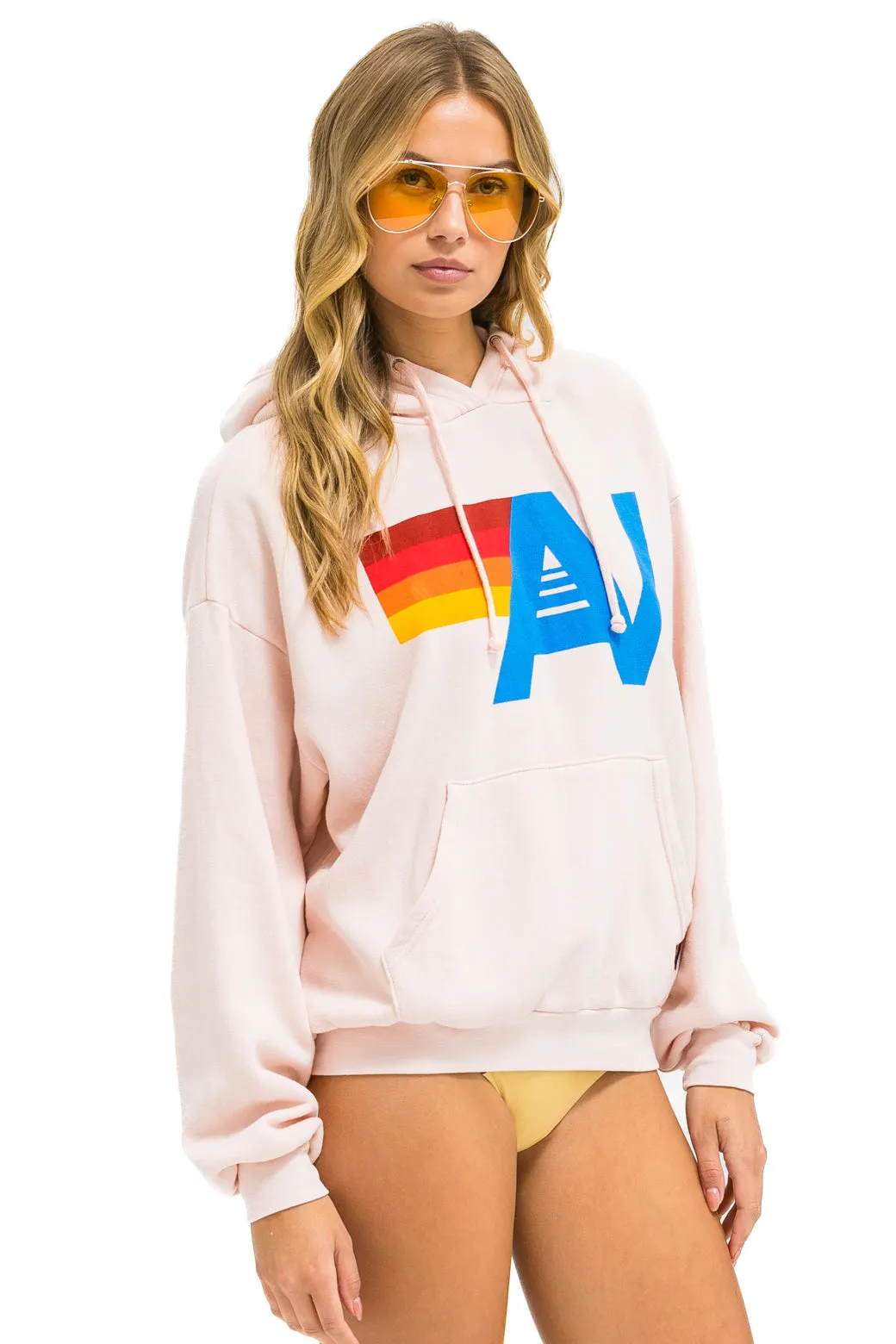 LOGO PULLOVER RELAXED HOODIE - LIGHT PINK