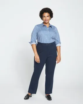 Long Cigarette Ponte Pants - Navy