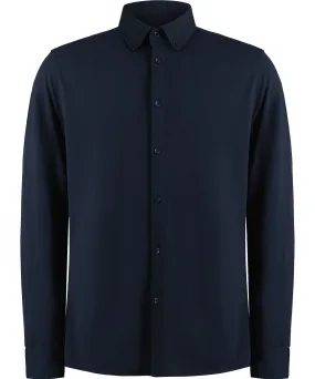 Long sleeve Superwash® 60 piqu shirt (tailored fit) | Navy