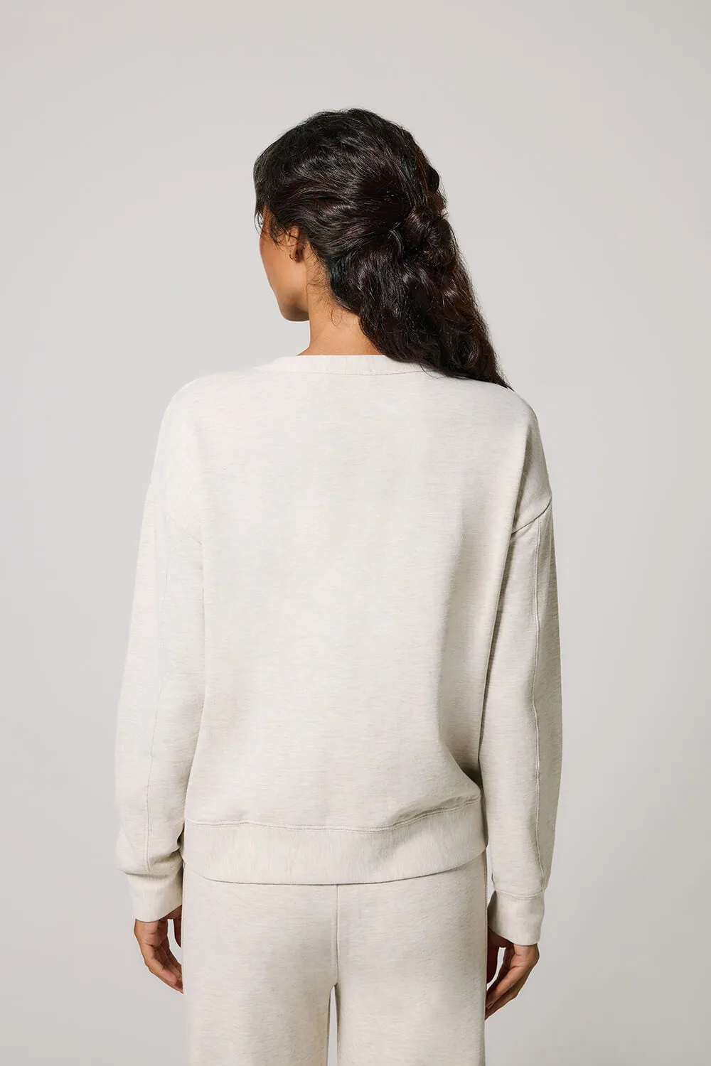 Luxe Lounge Sweatshirt - Vanilla Marl