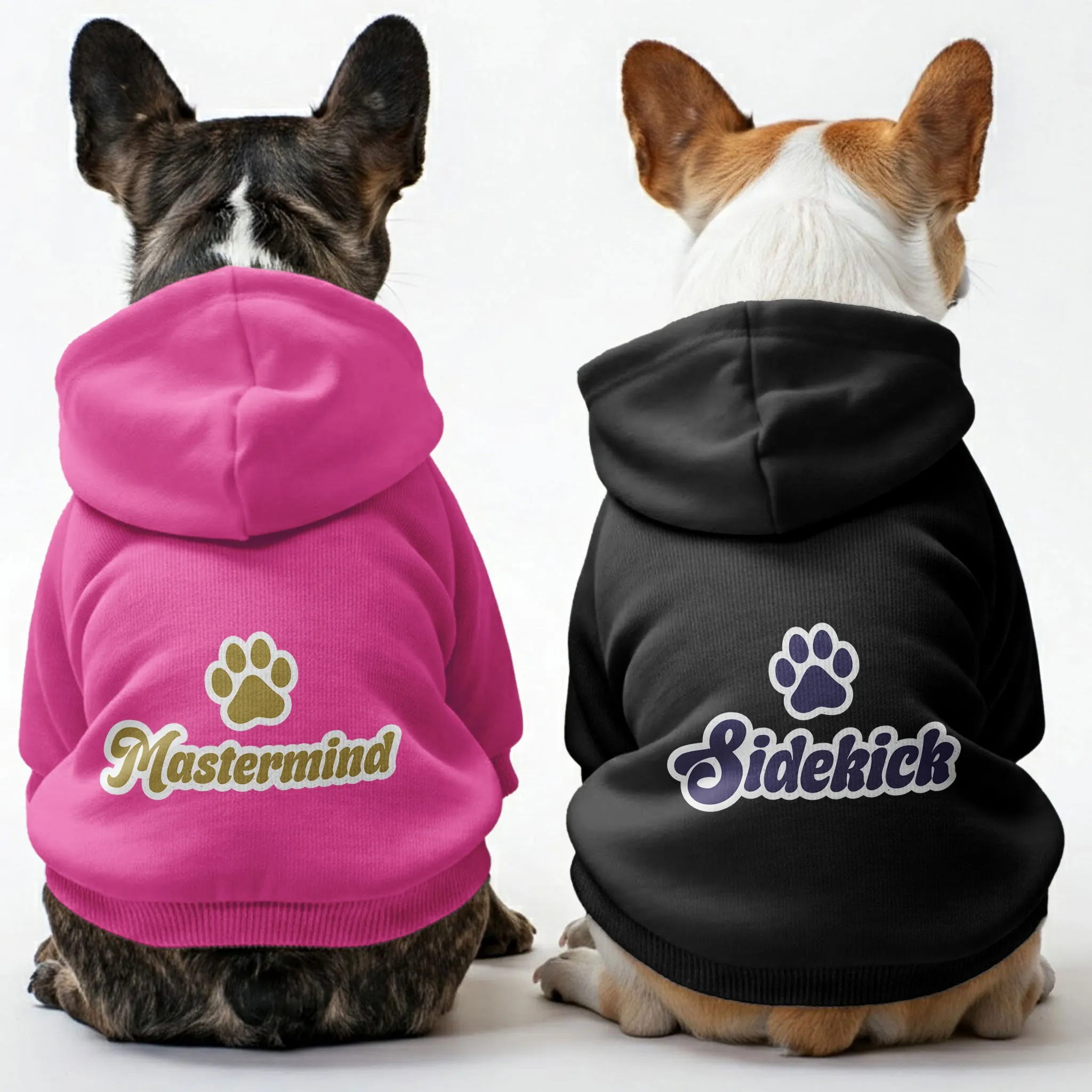 Mastermind and Sidekick - Matching French Bulldog Hoodies – Stylish, Cozy & Personalized!