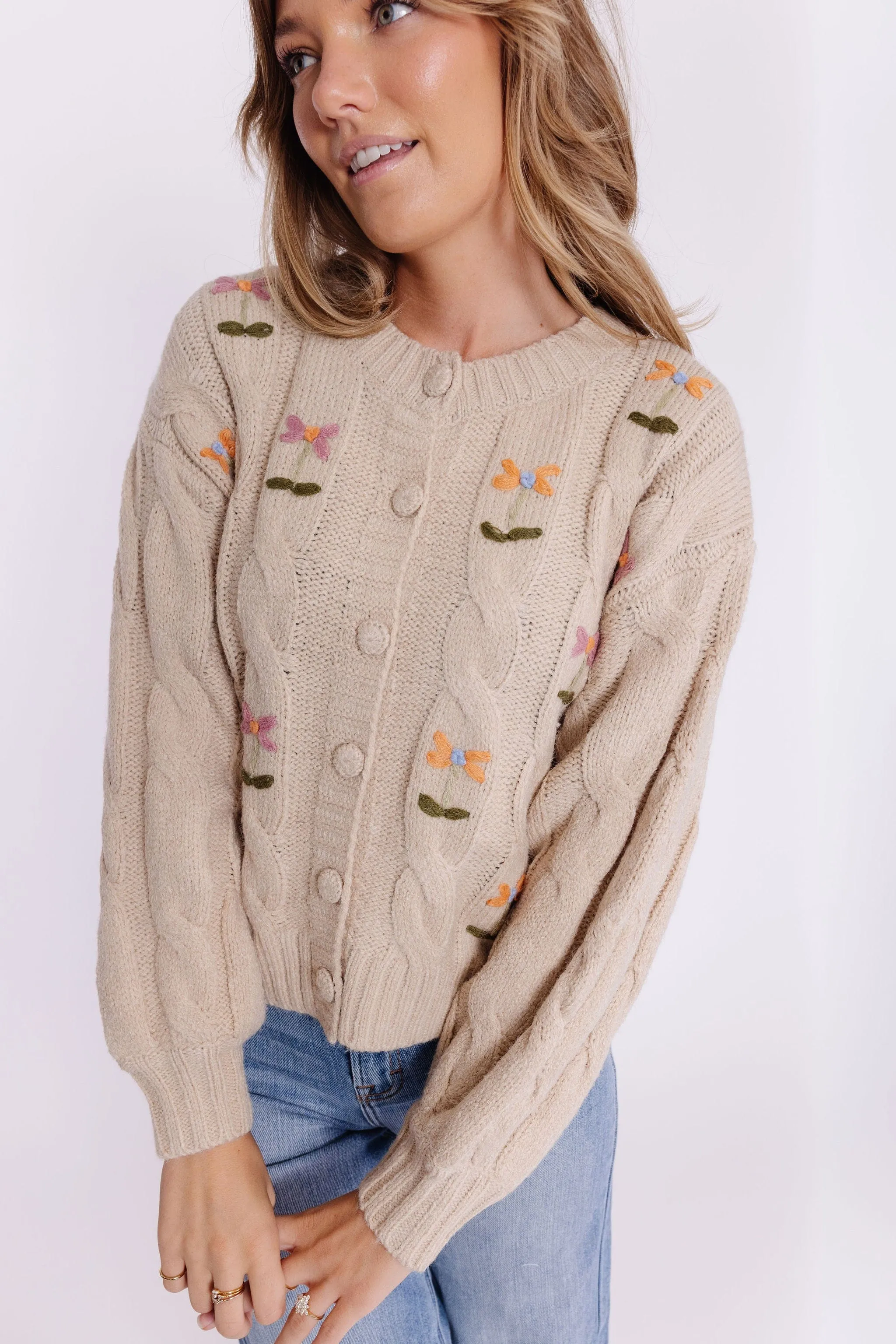 Meadow Cardigan in Bone