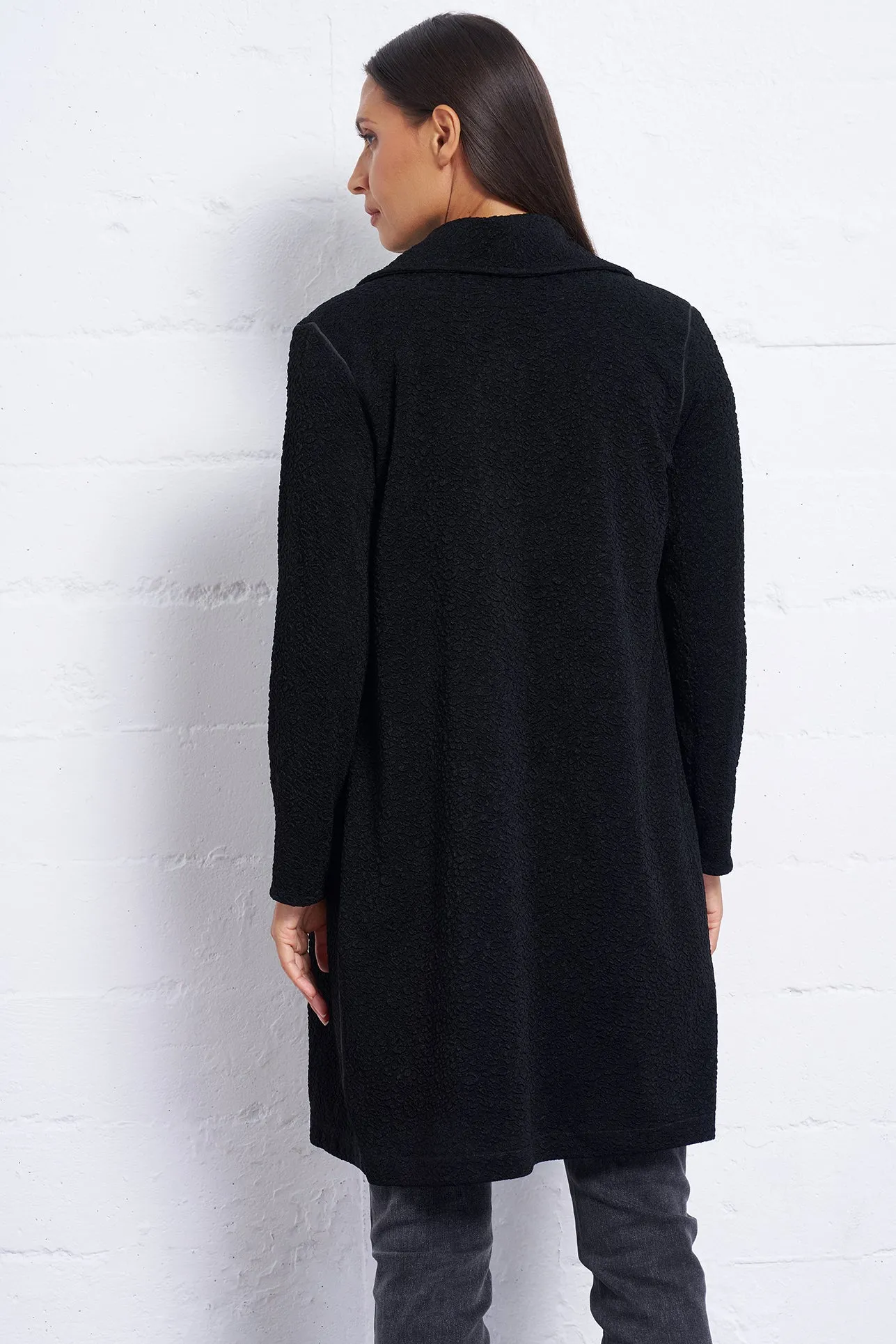 Pebble Crepe Wrap Coat