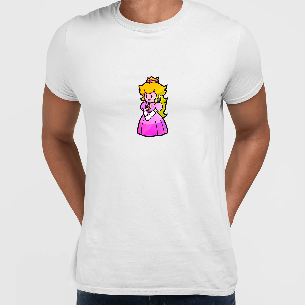 Princess Peach Mushroom Kindom Tees Mario SNES Adult Old Fashion Retro Tees