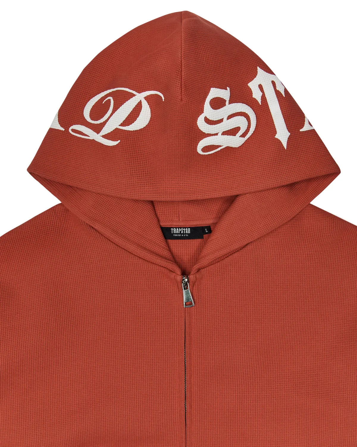 Script Waffle Hoodie - Burnt Orange