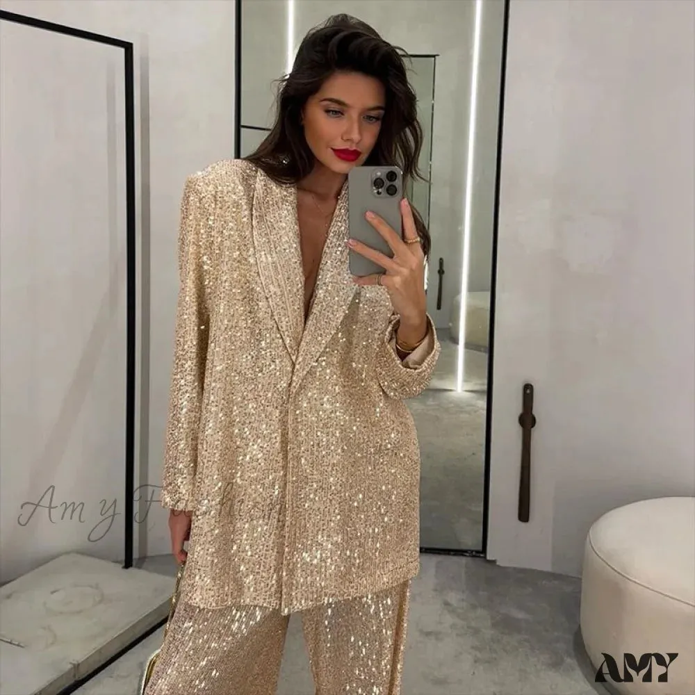 Sequin Elegant Fashion Casual Suit