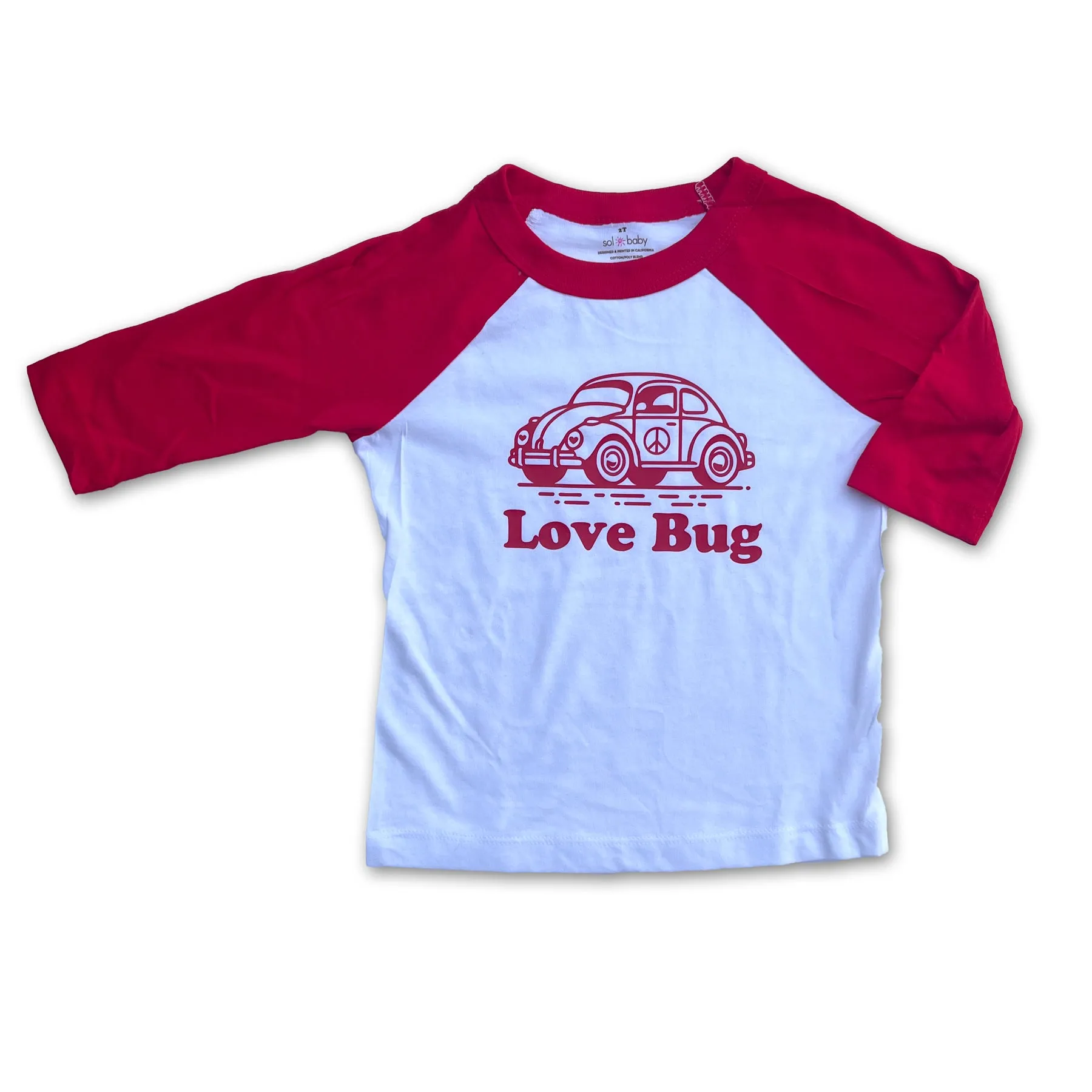 Sol Baby Love Bug Red/White Raglan Tee