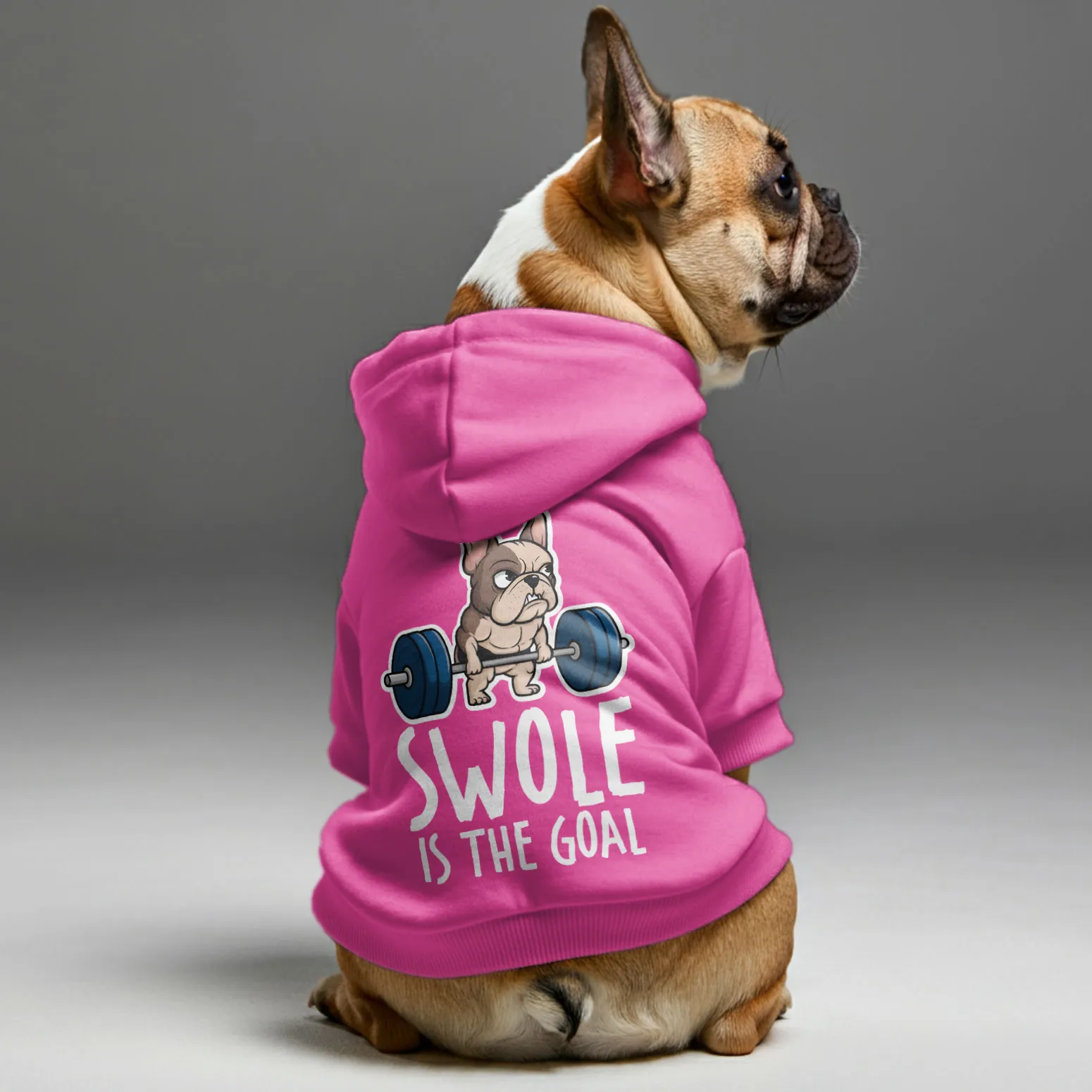 Swole is the Goal - Personalized French Bulldog Hoodies with Funny Quotes – Stylish, Cozy, and Premium 100% Cotton