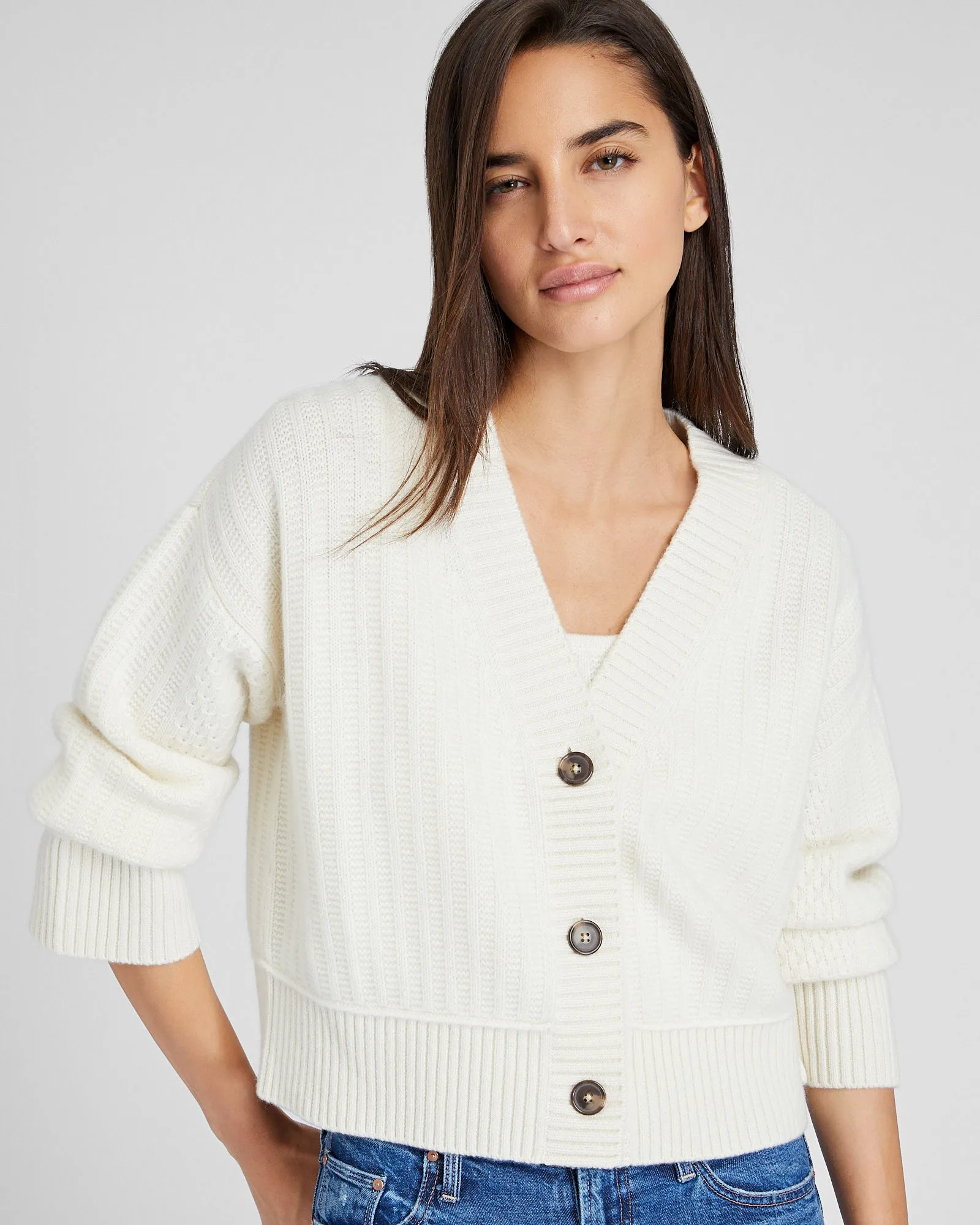 Textured Cashmere Cardigan