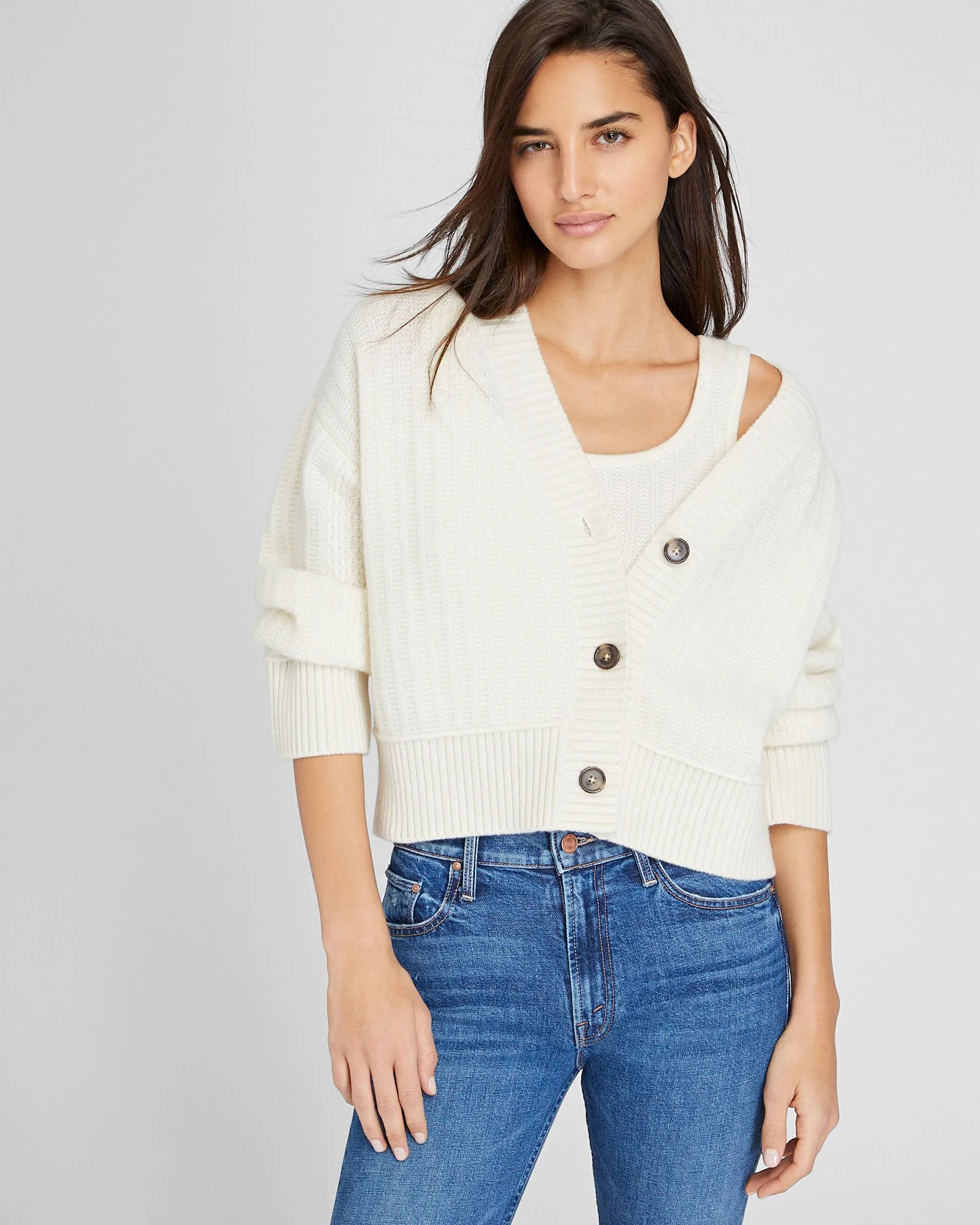 Textured Cashmere Cardigan