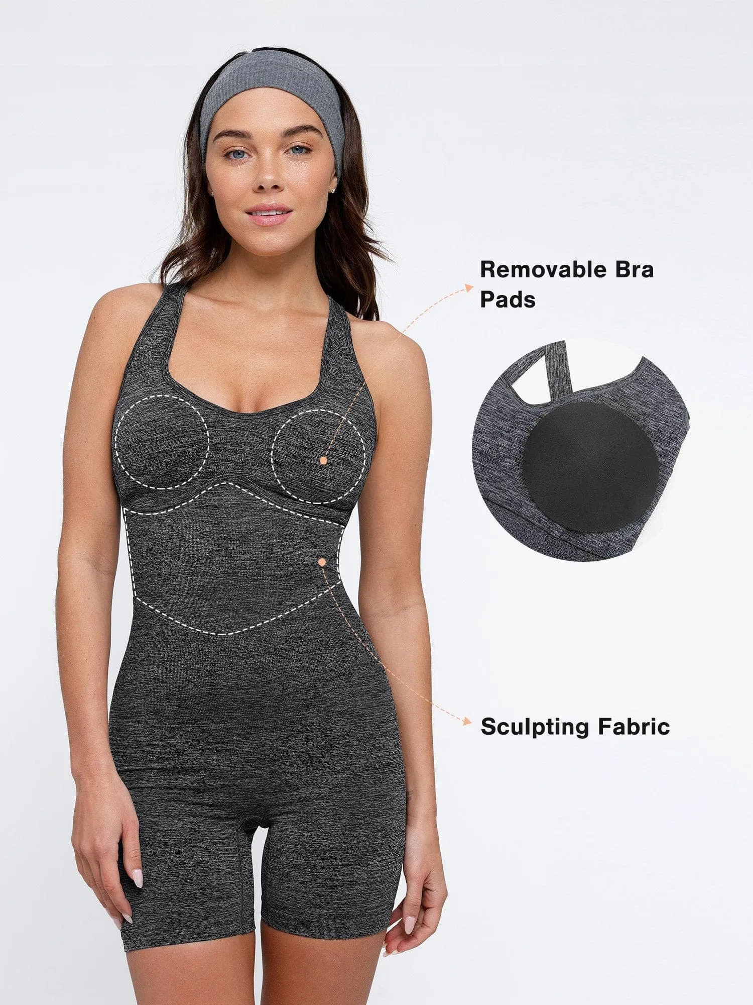 The Shapewear Romper Seamless Sport Crossback For Insiders