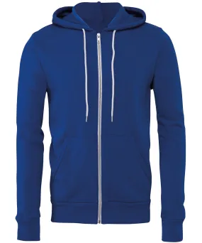 True Royal - Unisex polycotton fleece full-zip hoodie