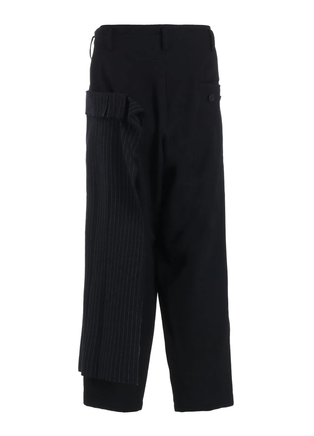 WASHER WOOL GABARDINE PLEATED WRAP PANTS